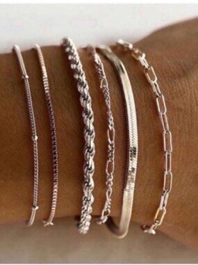 New! Silver Bracelet Stack Set (1067) NWOT